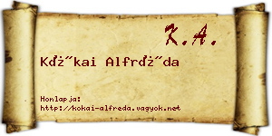Kókai Alfréda névjegykártya